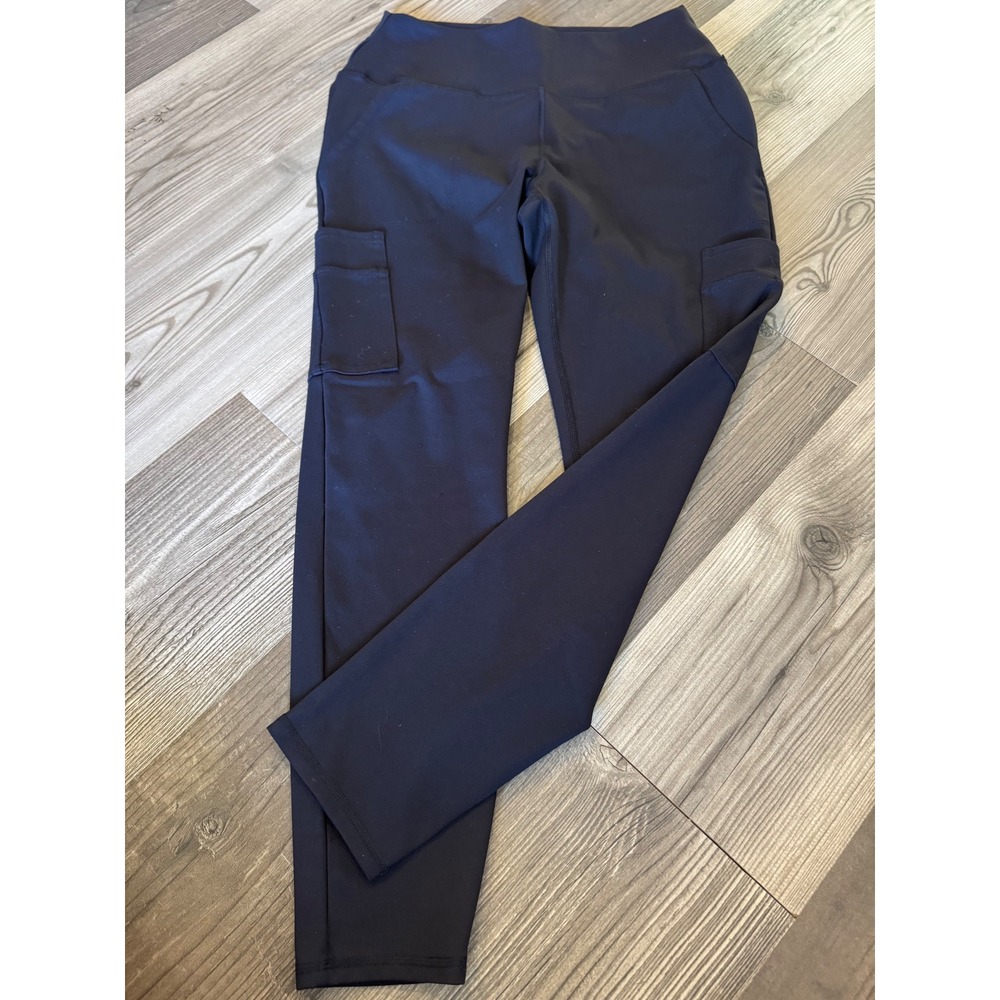 Spyder Womens High Waisted Cargo Leggings Black Activewear Pants Pockets XL